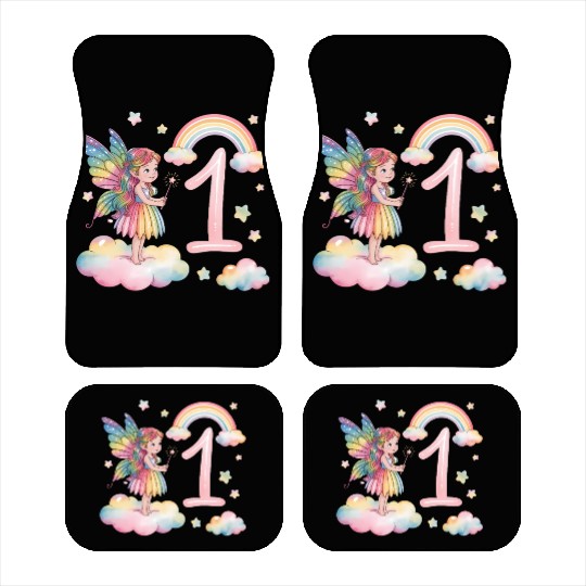 Magical Rainbow Fairy Elf 1st Birthday Girl Car Mats
