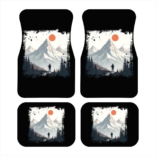 Serene Mountain Wilderness Scene Car Mats