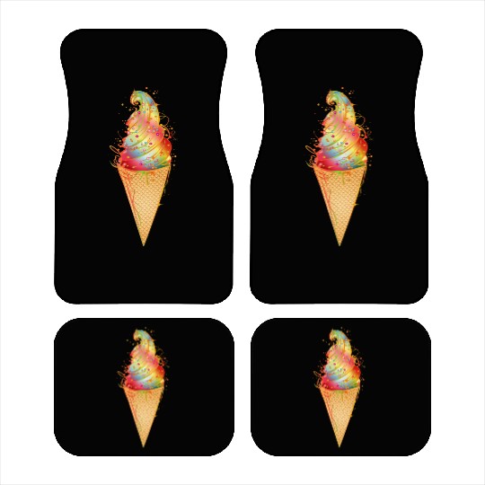 Artfully decorated ice cream in a waffle cone Car Mats