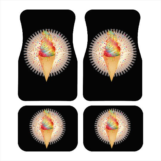 Artfully decorated ice cream in a waffle cone Car Mats