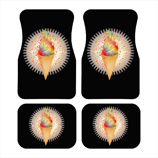 Artfully decorated ice cream in a waffle cone Car Mats