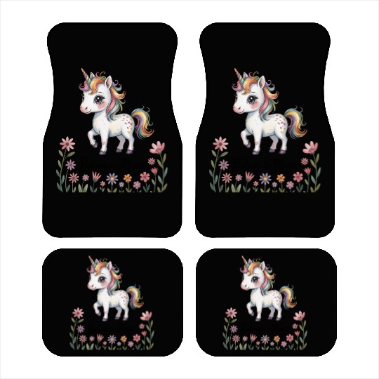Believe in Magic – Cute Rainbow Unicorn Fantasy Car Mats