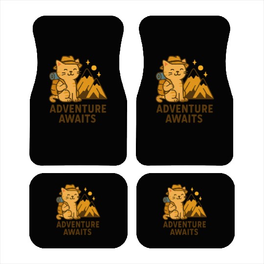 Adventure Awaits – Cat Explorer Car Mats