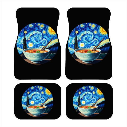 Van Gogh's Starry Night ramen noodle Bowl japanese Car Mats
