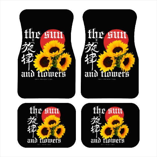 Japanese sun flower Dark Fantasy Car Mats Design