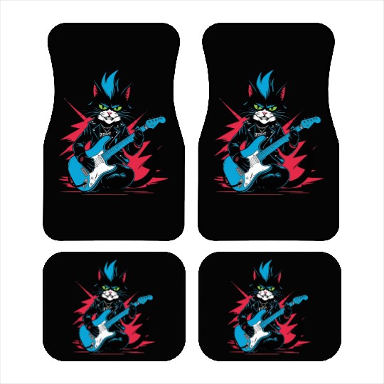 Rockstar Cat – Meow & Roll! Car Mats