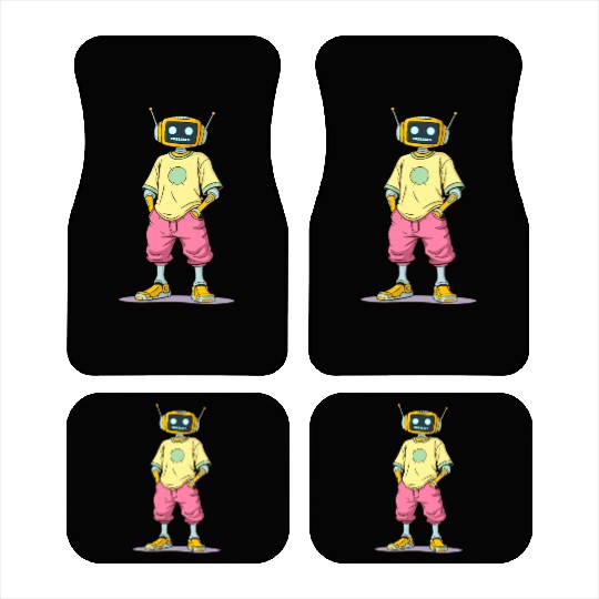 Retro Bot in Streetwear Car Mats