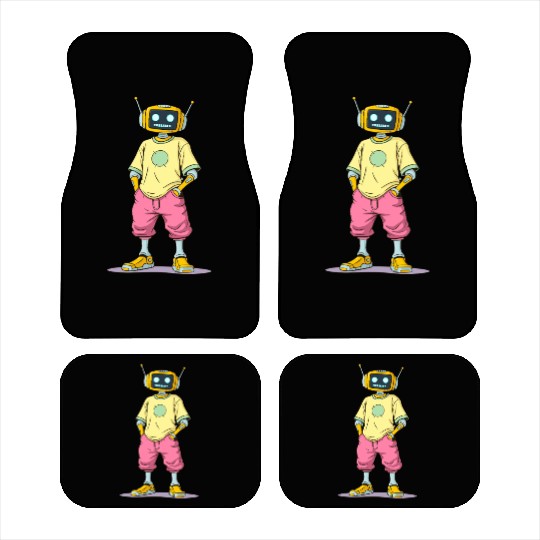 Retro Bot in Streetwear Car Mats