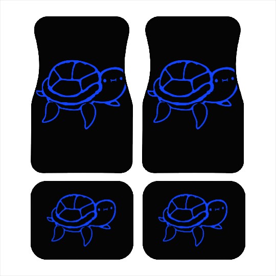 Water turtle child cute swims happy drawing Comic Car Mats
