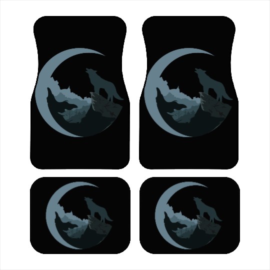 Wolf Moon Silhouette Car Mats