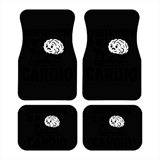 Overthinking Is My Cardio – Funny Brain Running Car Mats