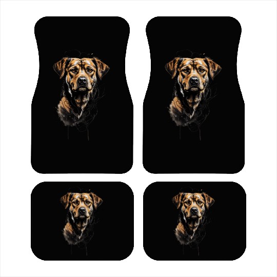 Realistic German Shepherd Portrait Car Mats