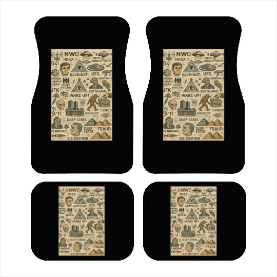 Vintage Conspiracy Theory Icons Car Mats