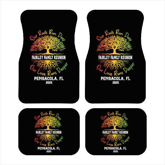Family Reunion Roots Tree Design Car Mats