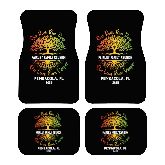 Family Reunion Roots Tree Design Car Mats