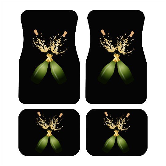Two Champagne Bottles – for New Year's Eve & Party Car Mats
