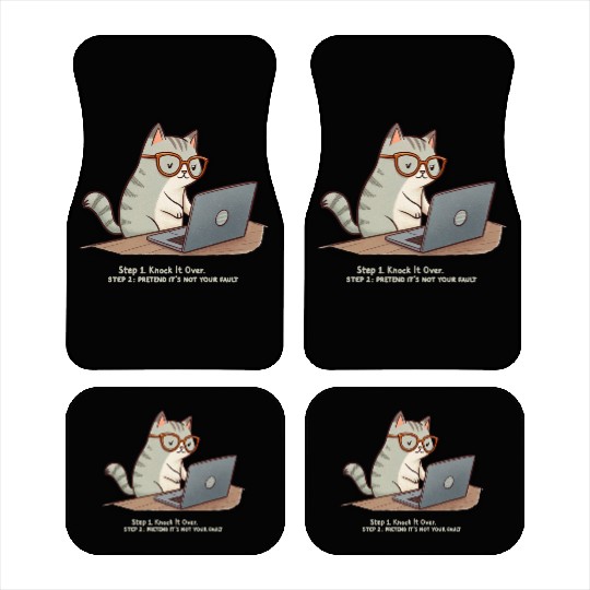 Keyboard Warrior Cat Car Mats