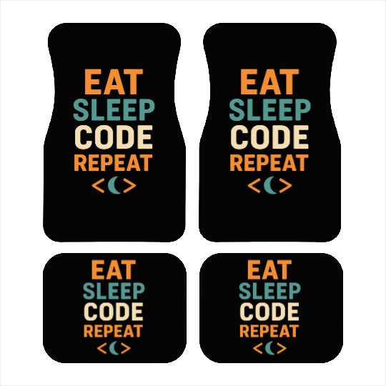 Coding Life Motivational Typography Car Mats