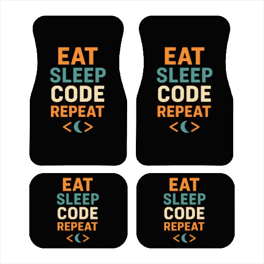 Coding Life Motivational Typography Car Mats