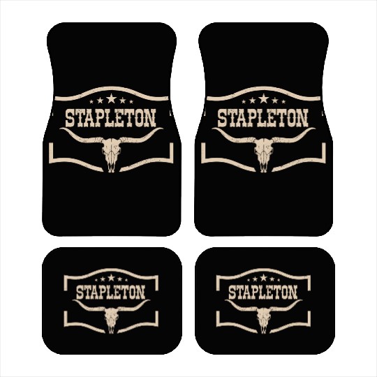Classic Stapleton Cow Name Vintage Bull Skull Car Mats