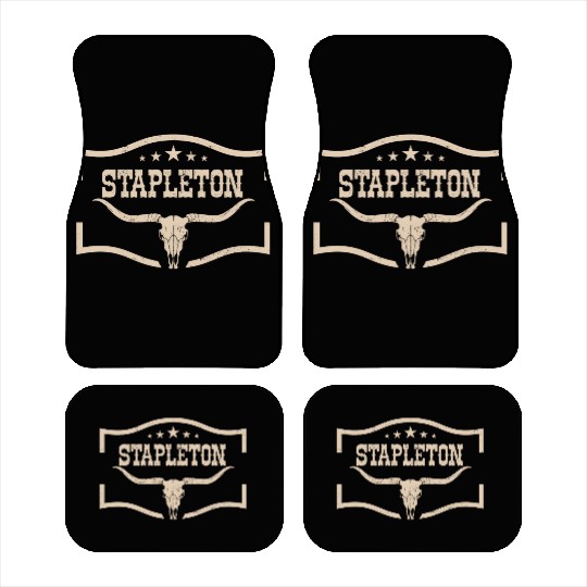 Classic Stapleton Cow Name Vintage Bull Skull Car Mats