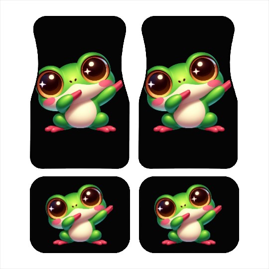 Cute frog dab dance gamer chibi cartoon kawaii Car Mats
