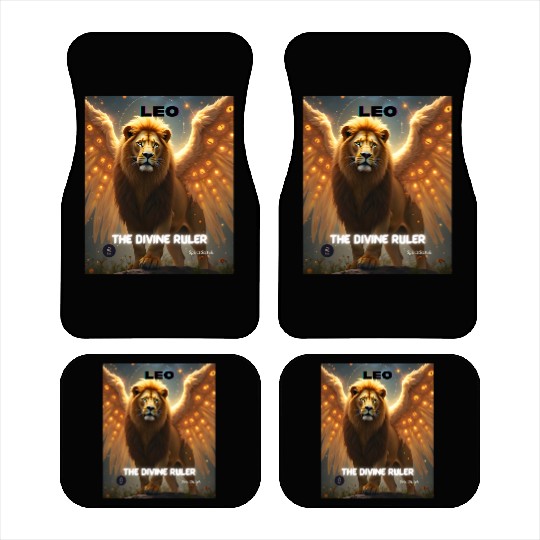 Leo the Divine Ruler with Angel Wings Car Mats
