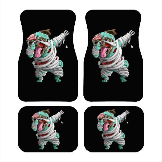 Dabbing Zombie Mummy Pug Cute Halloween Pugs  Car Mats