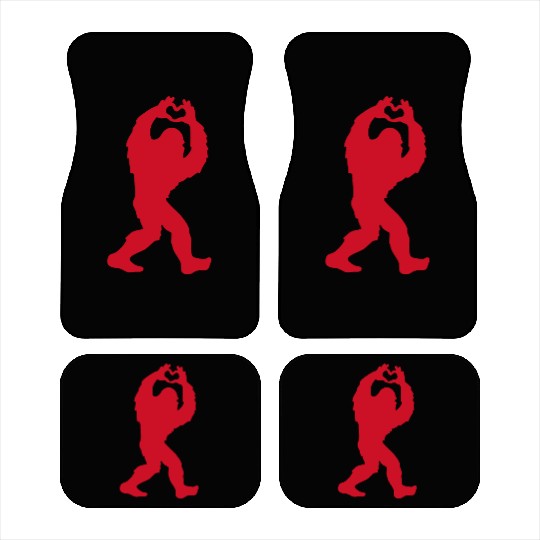 Bigfoot Heart Hands Silhouette Car Mats
