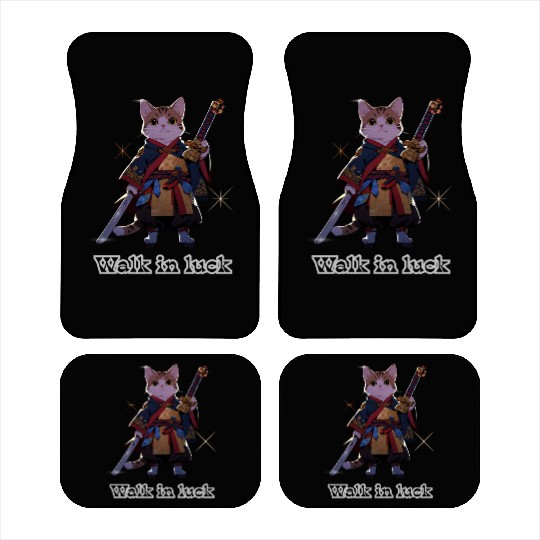 Samurai Cat Illustration for Apparel Car Mats