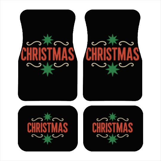 Festive Christmas Spirit Illustration Car Mats
