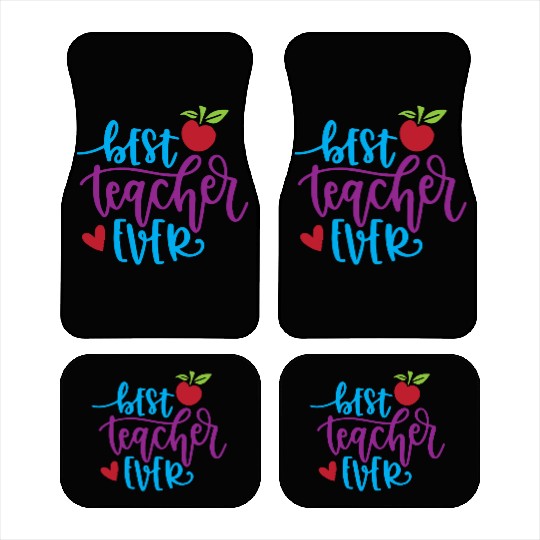 Best Teacher Ever – Apple & Heart Design Car Mats