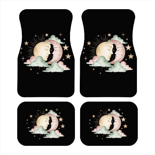 Sun & Moon Embrace Car Mats design