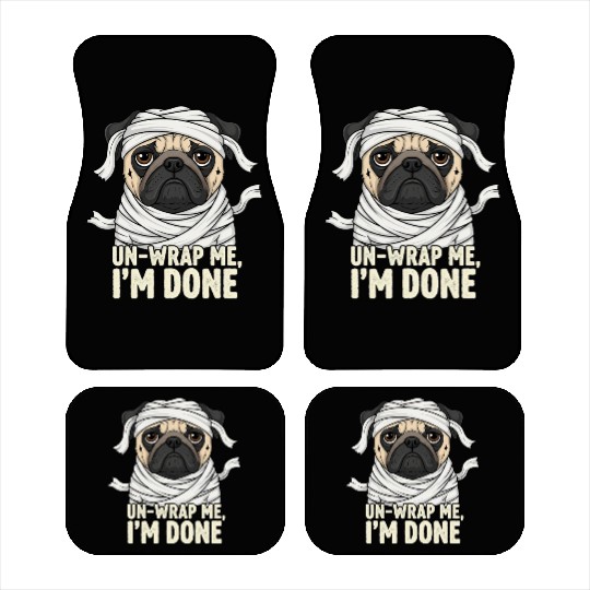 Funny Mummy Dog Illustration Car Mats