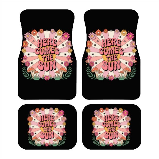 Here Comes The Sun Flowers Abstract Art Lover Car Mats