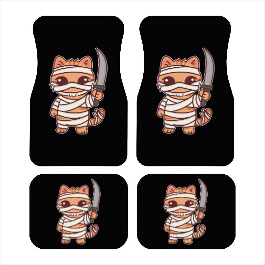 Mummy Cat Warrior Cartoon Design Car Mats