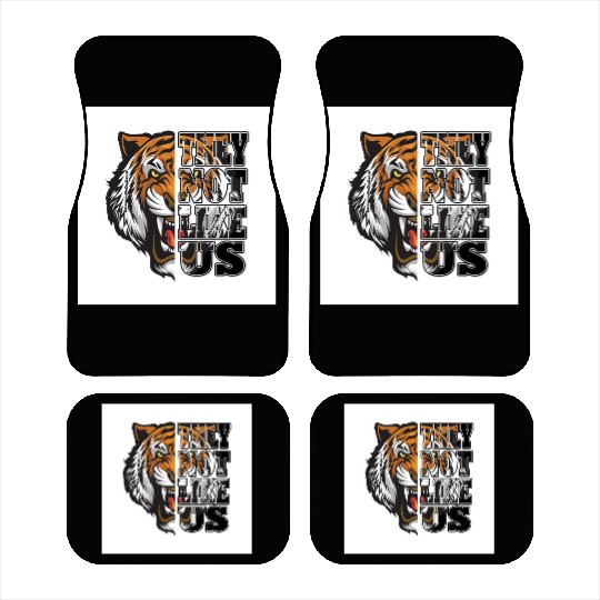 Bold Tiger and Protest Message Design Car Mats