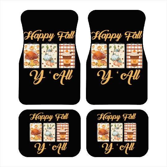 Happy Fall Y’all – Rustic Pumpkin Patch Vibes Car Mats
