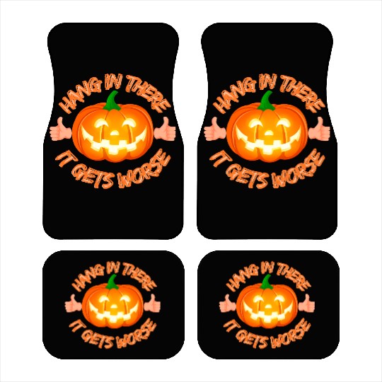 Pumpkin Thumbs Up Halloween Design Car Mats