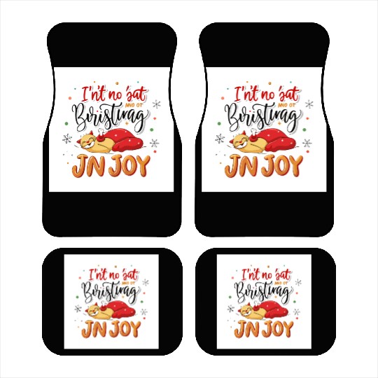Festive Cat Joy Christmas Design Car Mats