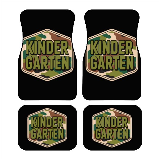 Retro Old Camo Back To School Kindergarten Boys Car Mats