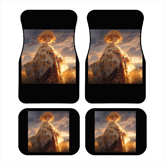 Epic Samurai Girl at Sunset Car Mats