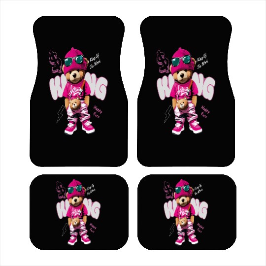 Trendy Teddy Bear Streetwear Design Car Mats