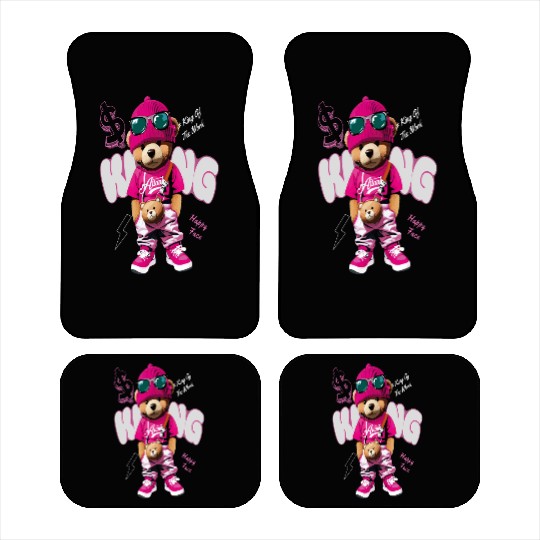 Trendy Teddy Bear Streetwear Design Car Mats