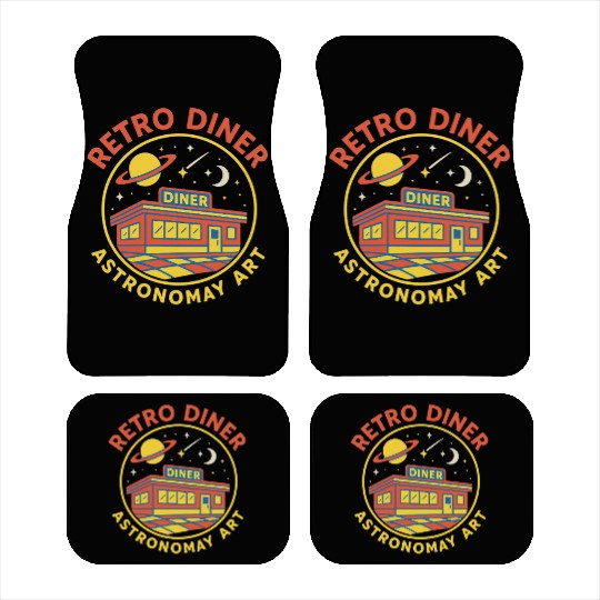 Retro Space Diner Astronomy Art Car Mats