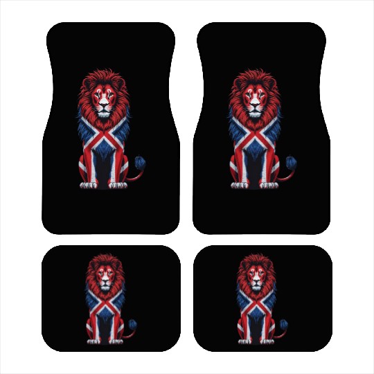 British Lion with Union Jack Flag Bold Art Design Car Mats
