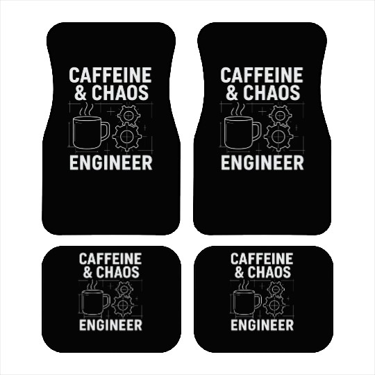 Caffeine & Chaos Engineer - Funny Coffee Tech Gift Car Mats