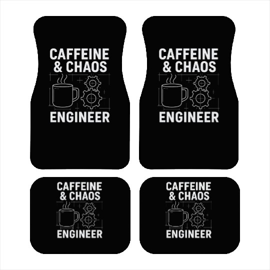 Caffeine & Chaos Engineer - Funny Coffee Tech Gift Car Mats