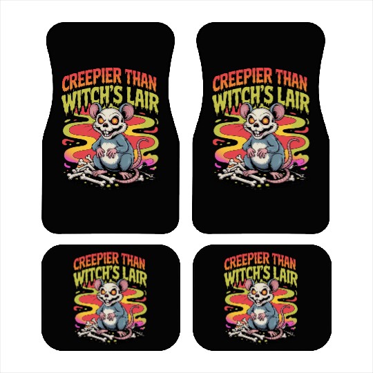 Creepy Mouse with Wicked Eyes Design Car Mats