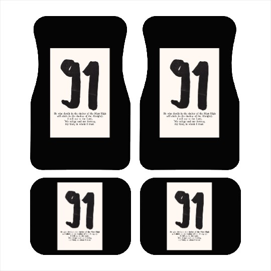 Psalm 91 Minimalist Christian typography poster Car Mats